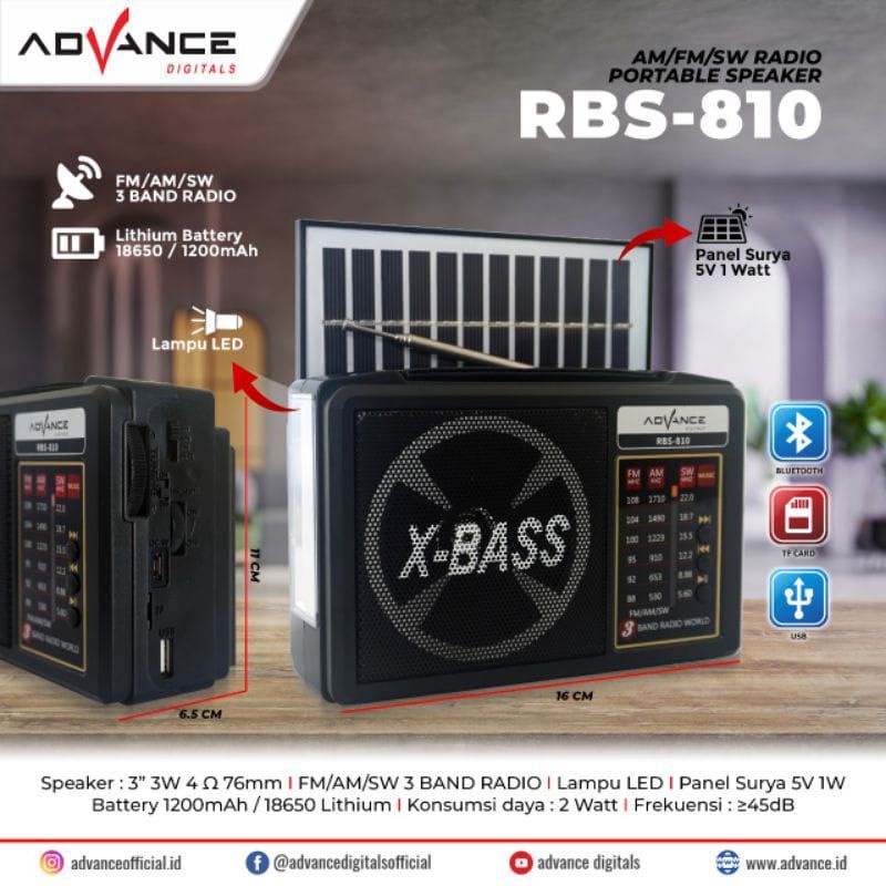 radio Jadul Merk advance RBS-809 Dengan 4 Band