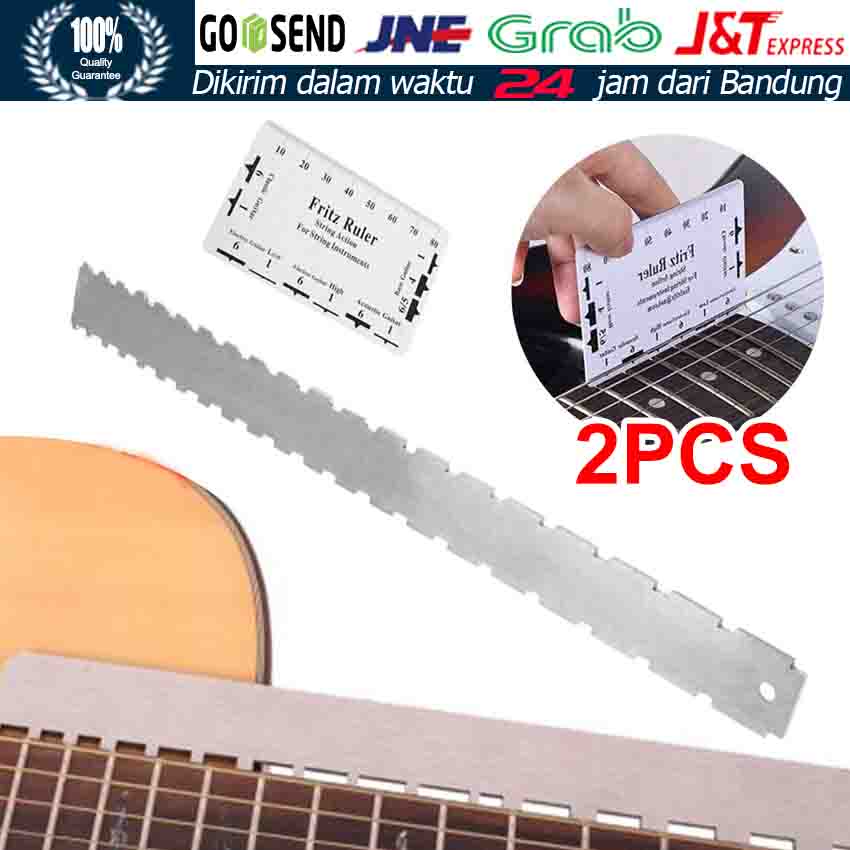 Guitar Neck Notched Straight Edge Tool Stainless Fret Ruler Untuk Gitar