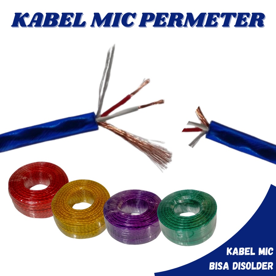 KABEL MIC TRANSPARANT STEREO PERMETER KABEL MICROPHONE METERAN