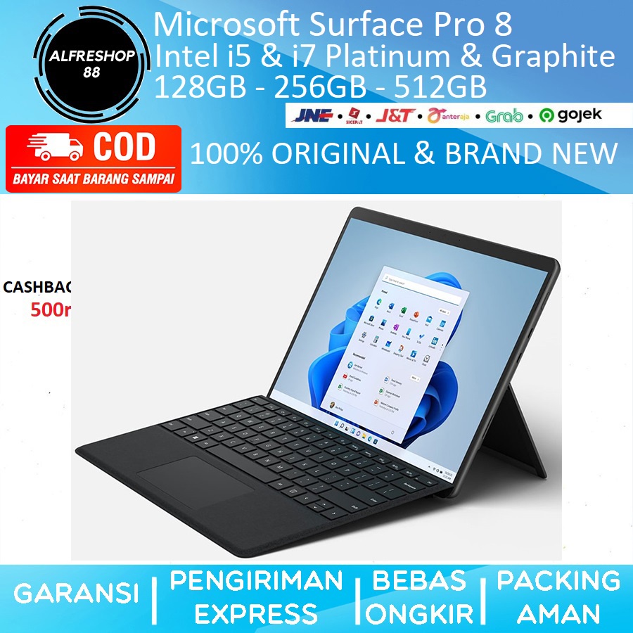 Microsoft Surface Pro 8 128GB 256GB 512GB Intel i5 i7 11 Gen 8GB 16GB
