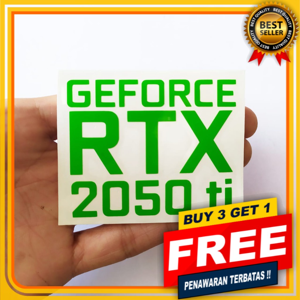 NVIDIA GEFORCE RTX 2050 TI CUTTING STIKER AKSESORIES CASING PC GAMING STICKER