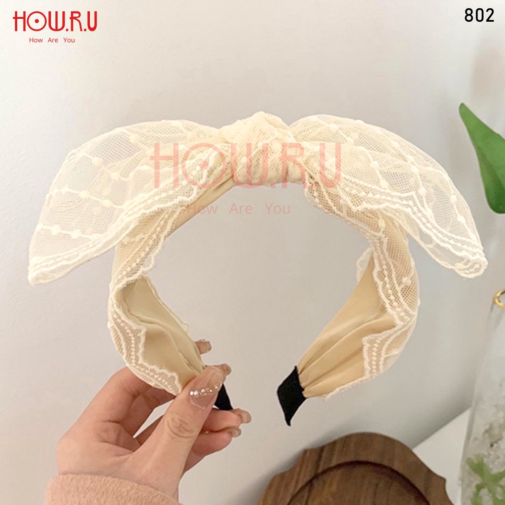 HOW.R.U | Bando Renda Pita Besar Elegan Korea