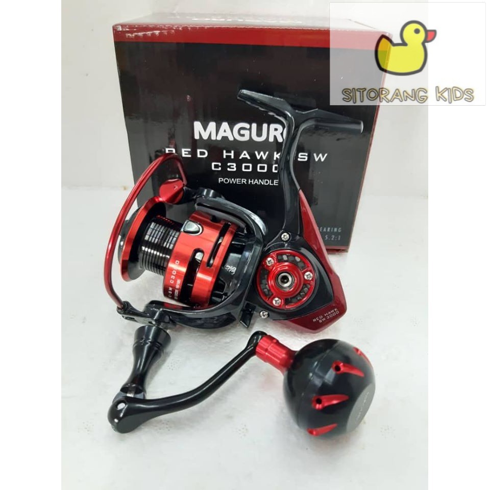 [Promo] Reel Spinning Maguro Red Hawk SW C3000 C4000 Power Handle Japan Tegnology