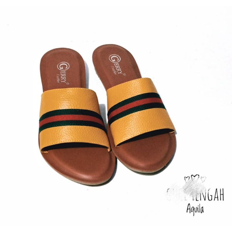  sandal  kulit  garut  model  teplek slop termurah Shopee 