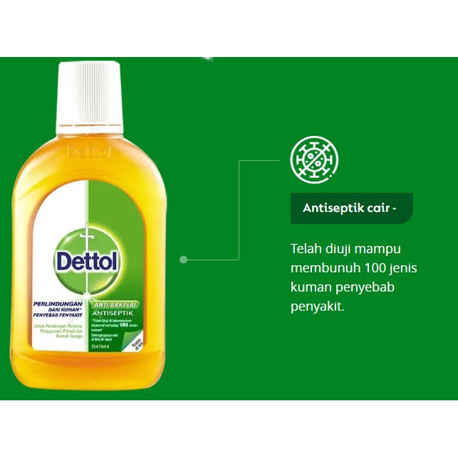 Dettol Cairan Antiseptik Perlindungan Dari Kuman Penyebab Penyakit Untuk Pertolongan pertama, Penggunaan Pribadi, Dan Penggunaan Rumah Tangga