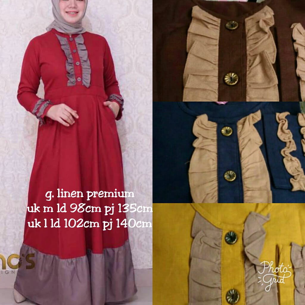 Gamis linen premium