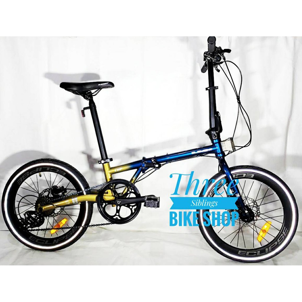 SEPEDA LIPAT ELEMENT CLIP 20 INCH WARNA GREEN-OLIVE CHROMOLY, HYDRAULIC DISC BRAKE, 8 SPEED