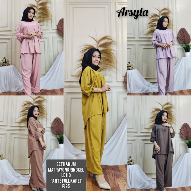 SET HANUM BY ARSYLA RAYON CRINCLE LD 110//SETELAN ARSYLA CRINCLE/TWILL