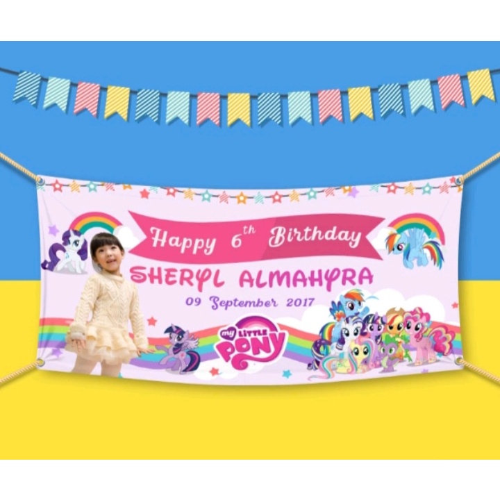 Banner / Backdrop Ulang Tahun Anak Custom | Gratis Desain | Contoh Little Pony