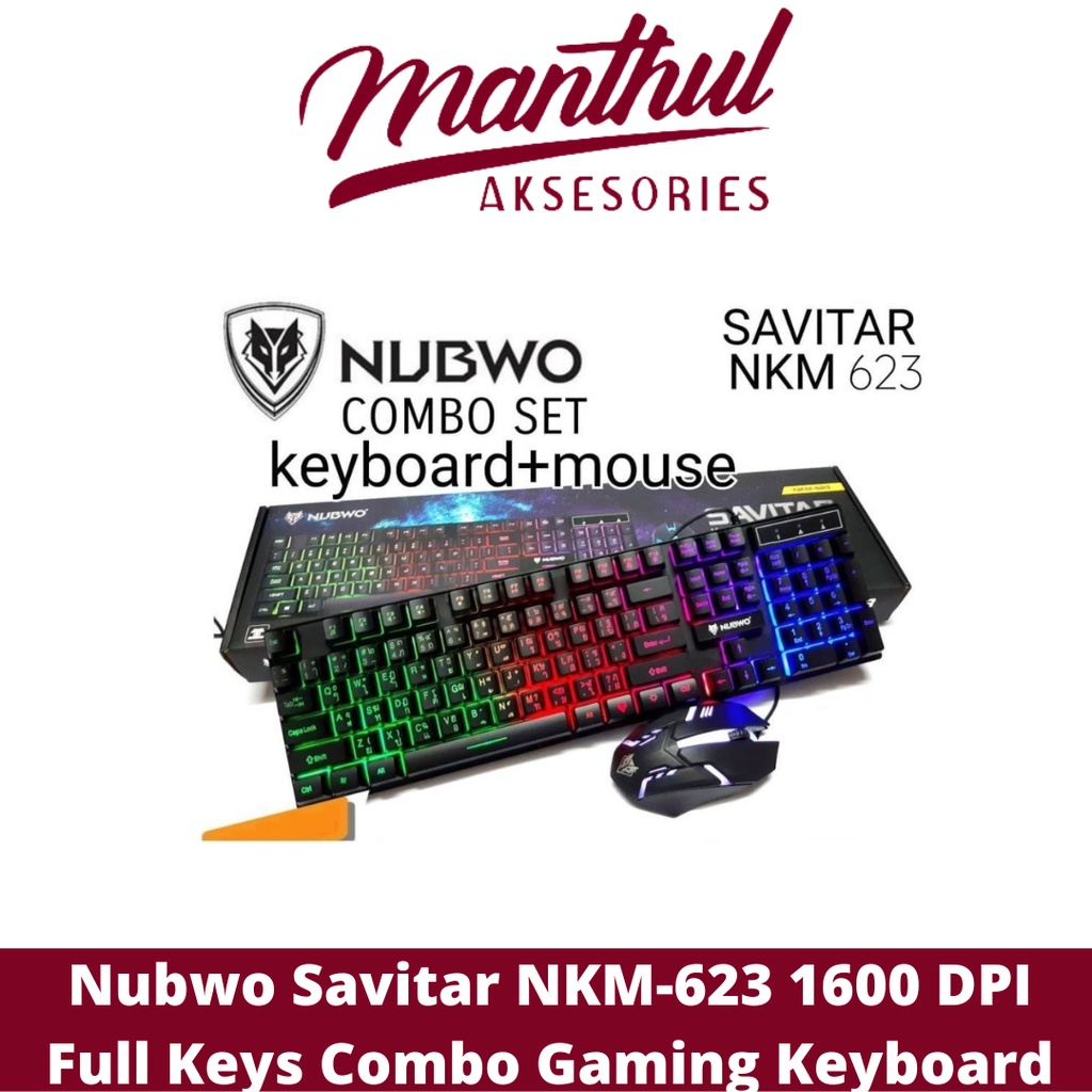 Nubwo Savitar NKM-623 1600 DPI Full Keys Combo Gaming Keyboard Mouse