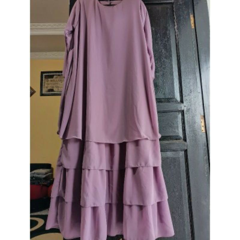 Gamis Malaysia Susun Ceruty Babydoll Premium