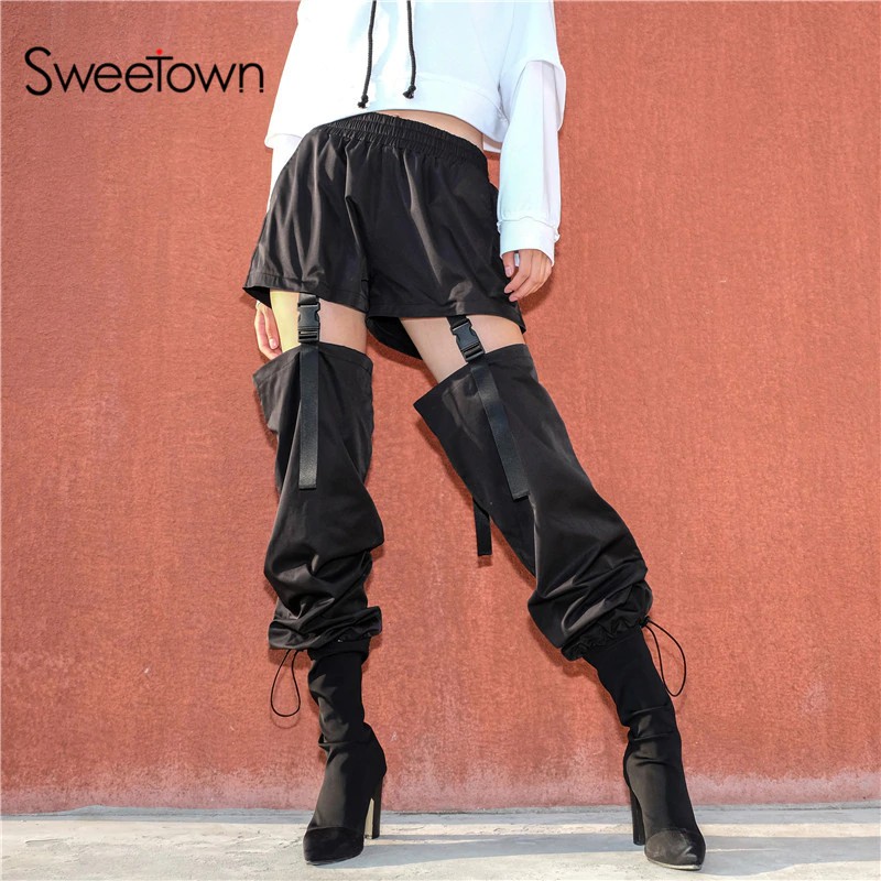 black gothic cargo pants