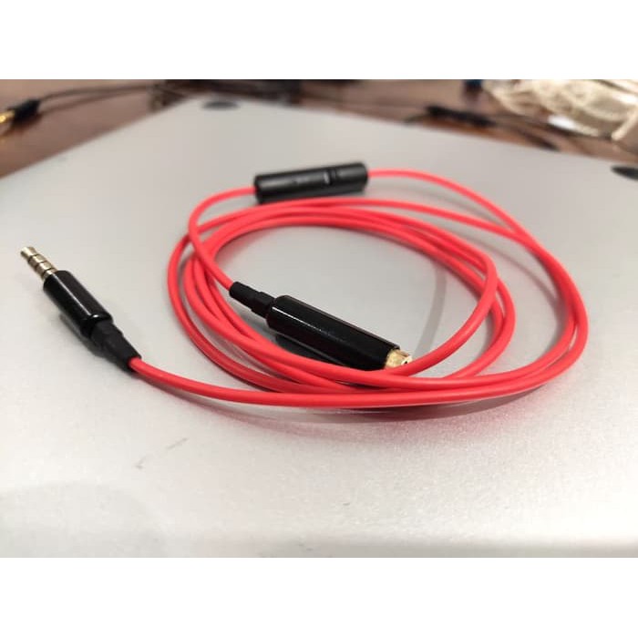 Audio Extension Cable With Microphone Volume Control Kabel Sambung