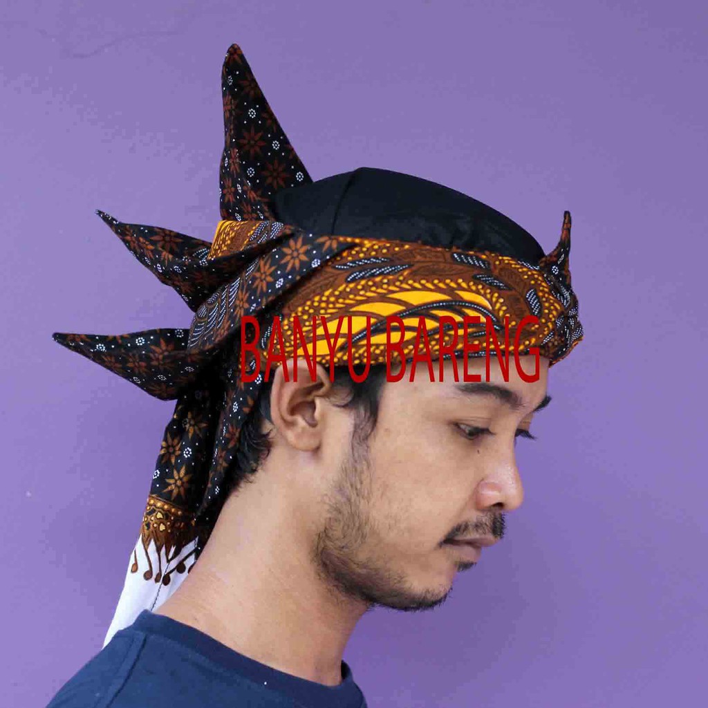 Iket Sunda Premium Merak Ngibing - Ikat Totopong Bendo Blangkon Dalang Merak Ngibing Tapak Kebo