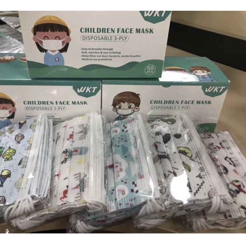 masker anak motif lucu 10 pcs nonmedis sekali pakai