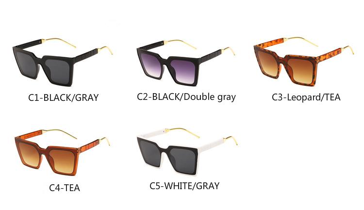 Fashion one-piece big frame square retro personality street shooting men and women sunglasses