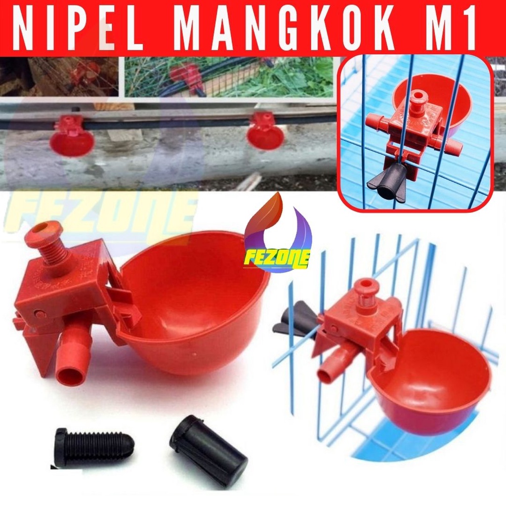 Niple Nepel Nipple Tempat Minum Khusus Ayam Puyuh Unggas Merpati Mangkok Hewan Peliharaan FEZONE