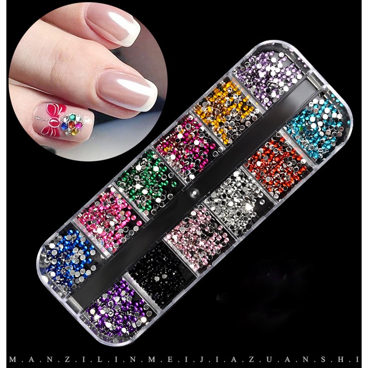 Hiasan kuku bentuk Manik Manik Rhinestone Dekorasi Aksesoris Kuku Nail Art Decoration 1 Set