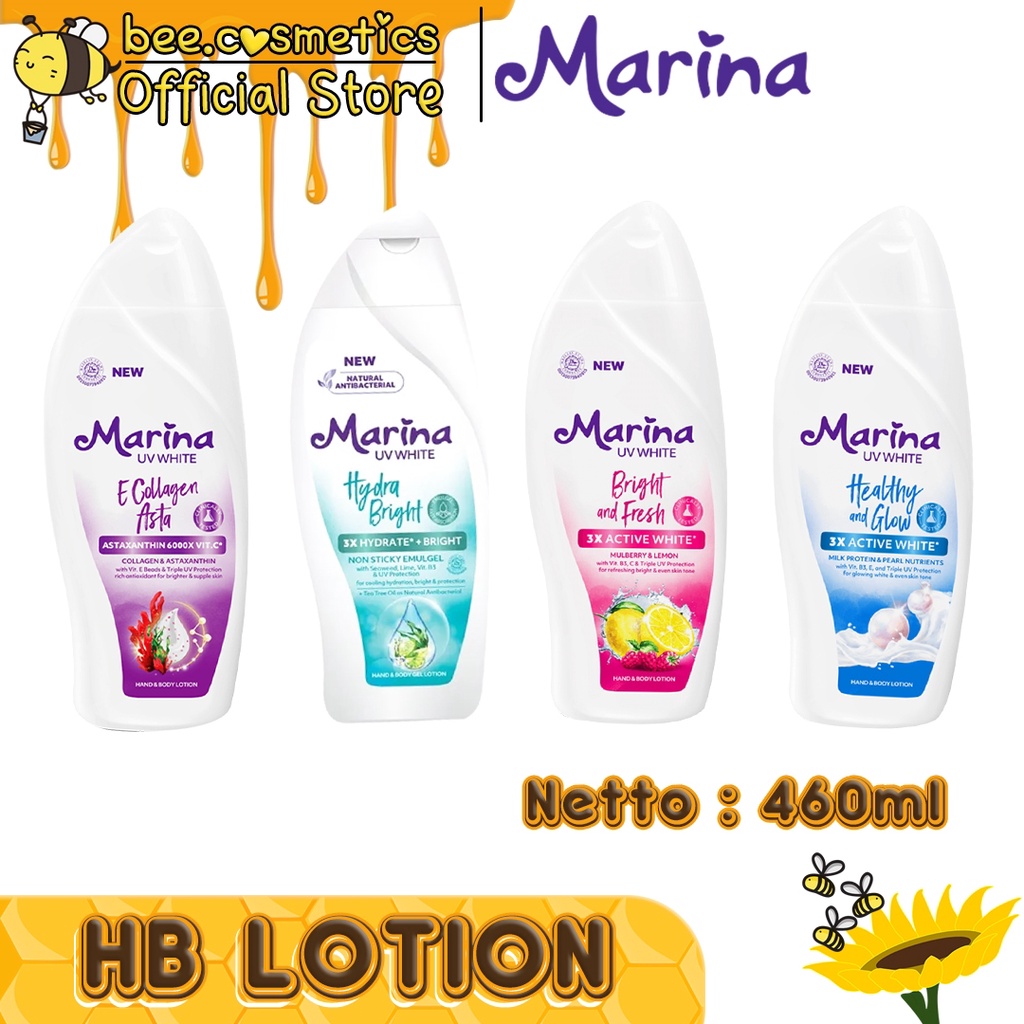 Jual MARINA BODY LOTION UV WHITE SERIES 460ML ( BRIGHT & FRESH / E