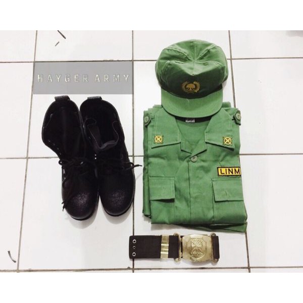 RPM Paket stelan linmas + topi + kopel + sepatu pdl