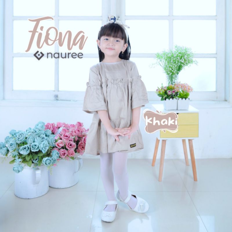 Nauree - Dress Anak Perempuan Fiona Khaki Bahan Rayon Twill