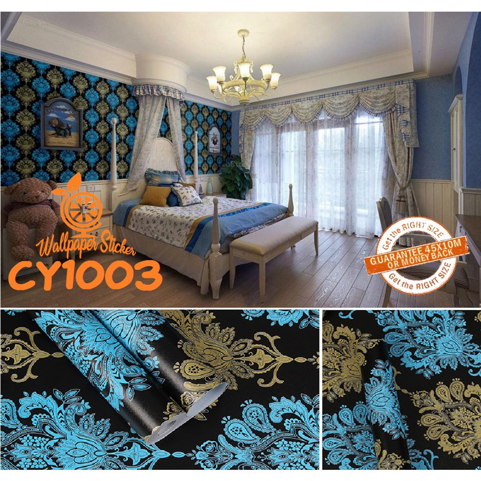 Wallpaper Dinding Wallstiker kamar tidur Wallpaper dekorasi dinding Wallpaper Aestetic Wallpaper Batik CY 45cm x 9mtr