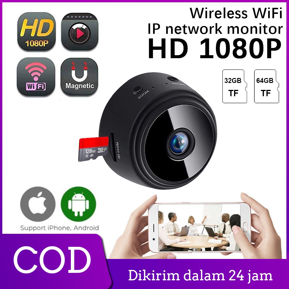 Nirkabel A9 Mini Wifi Kamera HD 1080P Kamera Mikro