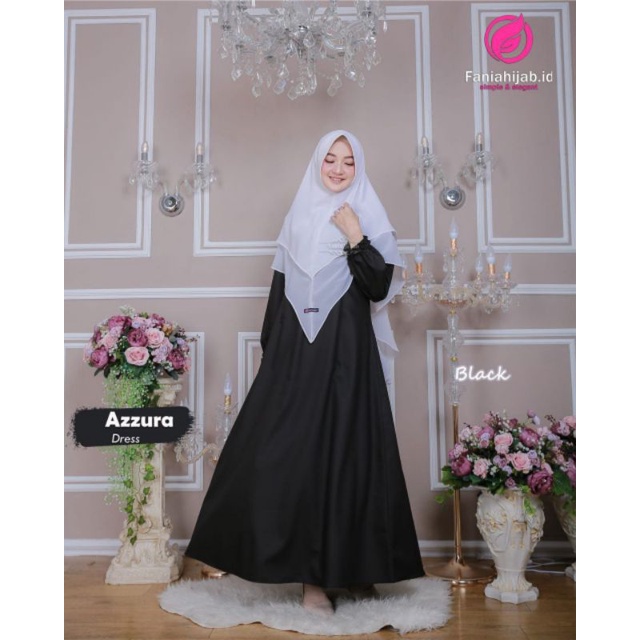 FANIA HIJAB AZZURA DRESS - GAMIS KATUN - GAMIS POLOS - GAMIS TOYOBO - GAMIS HITAM - GAMIS PUTIH - DR