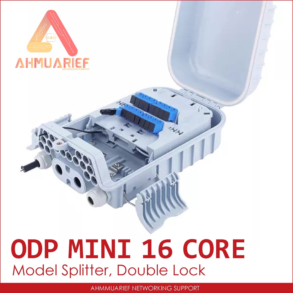 MINI ODP FDB ODB 16 Core Model Adapter Splitter Double Lock Pole Tiang Fiber Optik Box Kotak Fiber Optic Kosongan