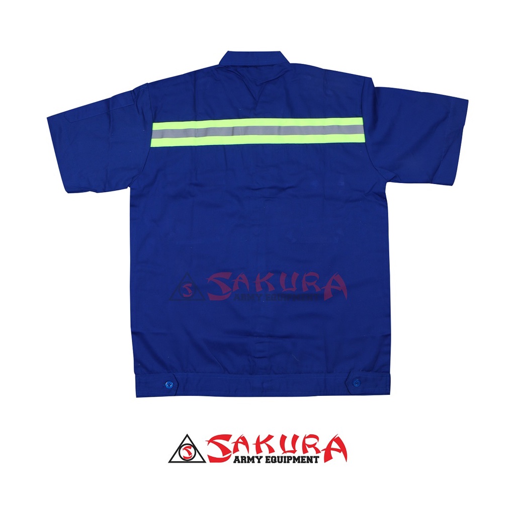 Wearpack Safety Atasan Baju Wearpack Lengan Pendek Biru Benhur