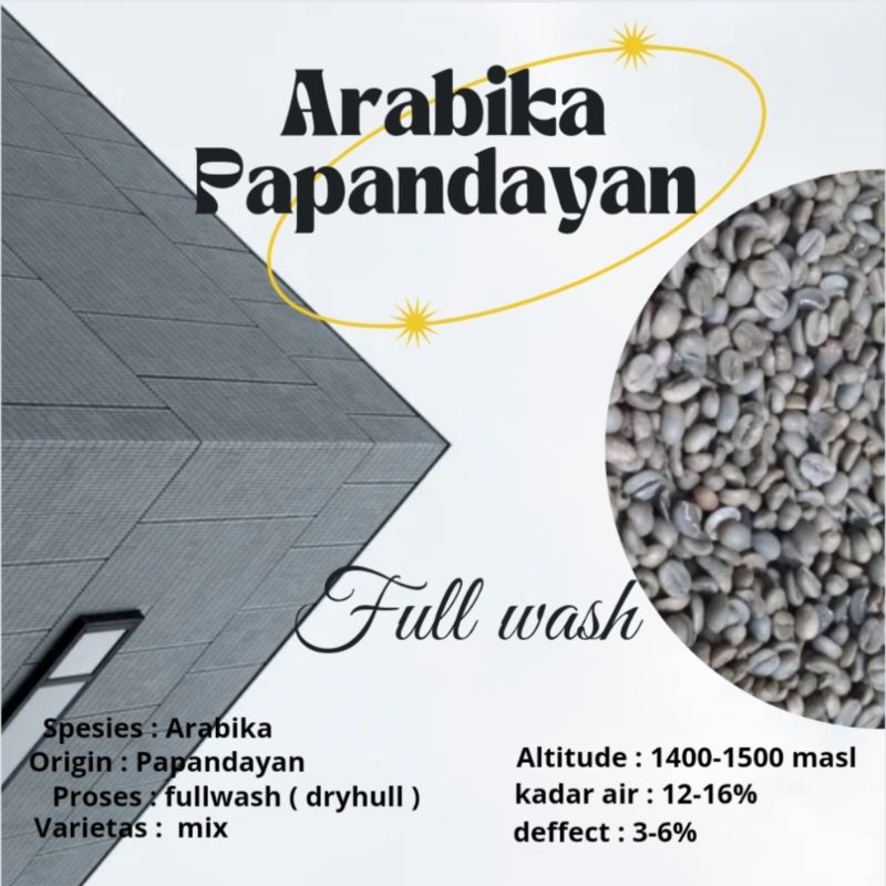

green Bean / biji kopi Arabika Papandayan - full wash 1kg