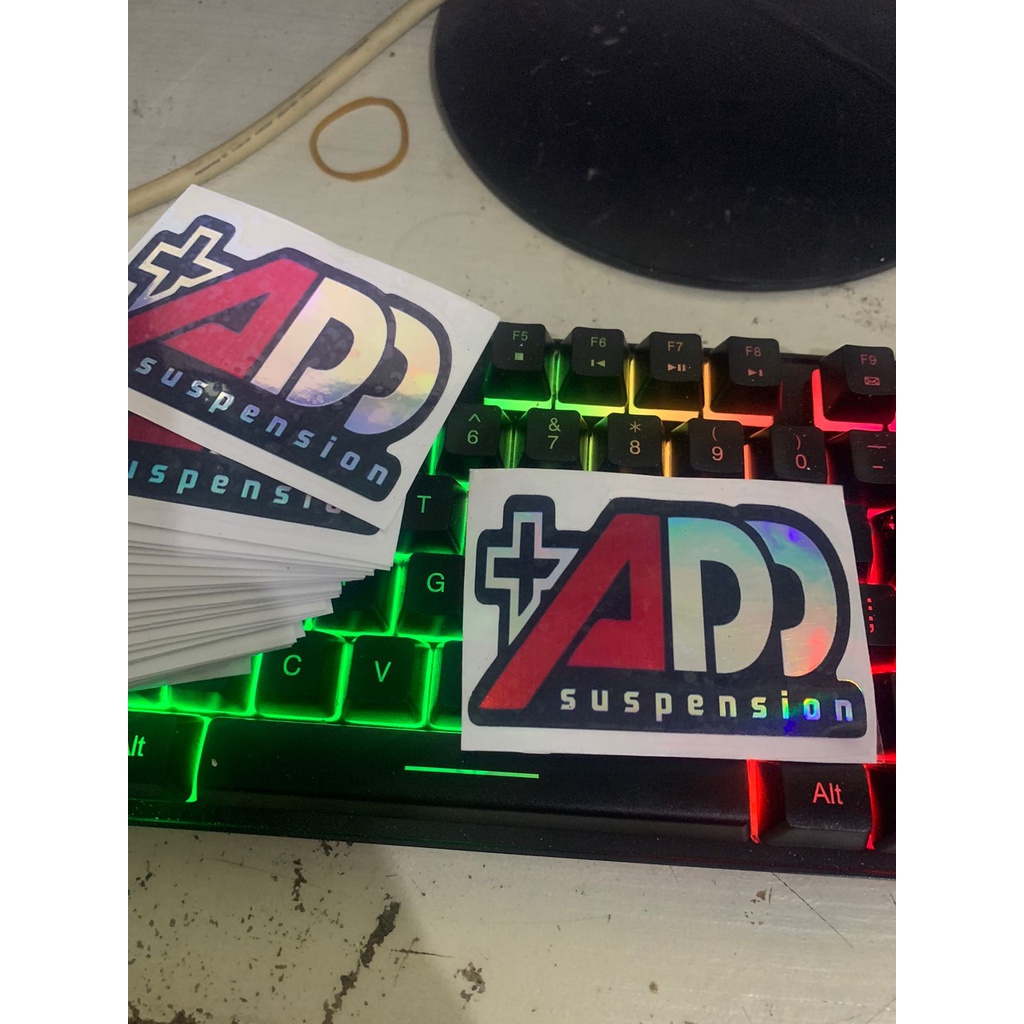 stiker +add suspension hologram princut cutting UV