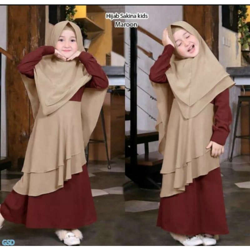 SAKINA KIDS / GAMIS ANAK 3-8TAHUN / SET MUSLIM