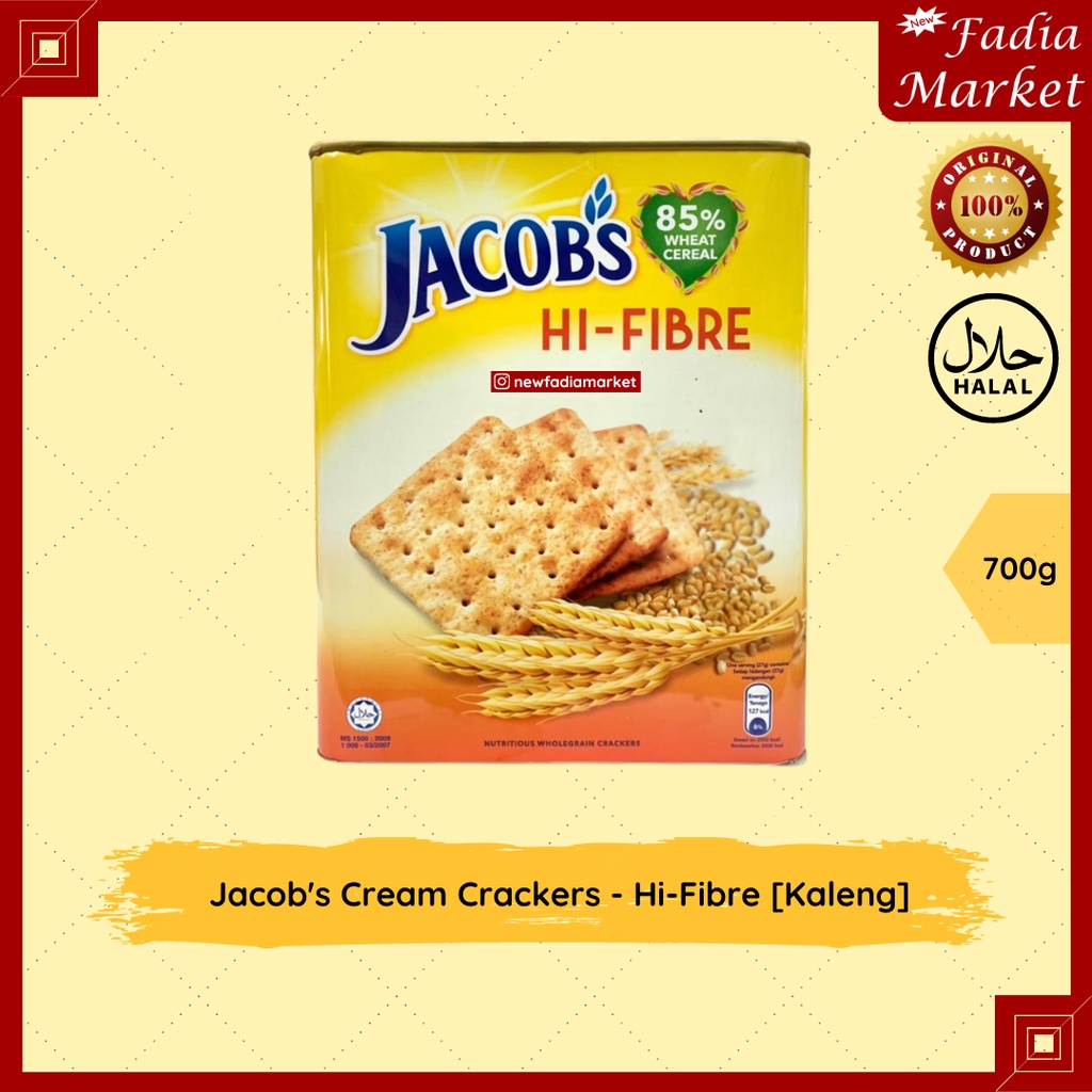 Jacob's Jacobs Cream Crackers - Hi-Fibre [700g) (Kaleng)