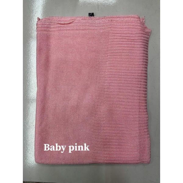 PASHMINA RAJUT GLITER / PASHMINA RAJUT PENGANTIN / PASHMINA PREMIUM-Pink babby