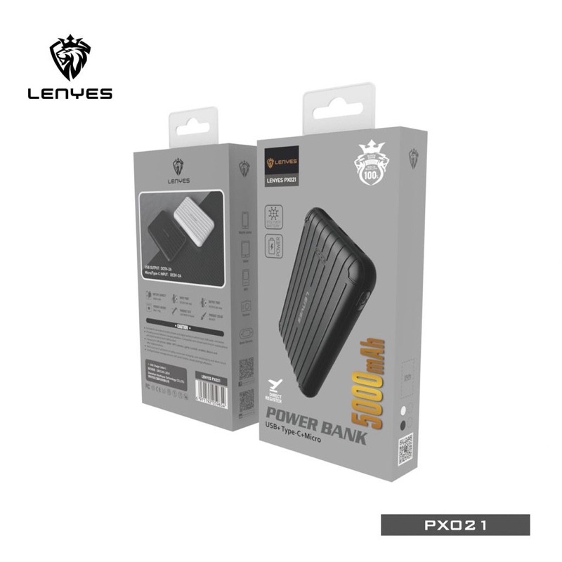 Powerbank 5.000 Mah Slim Mini Lenyes Original PX-021 Real Capacity Led Ligth 5.000 mah