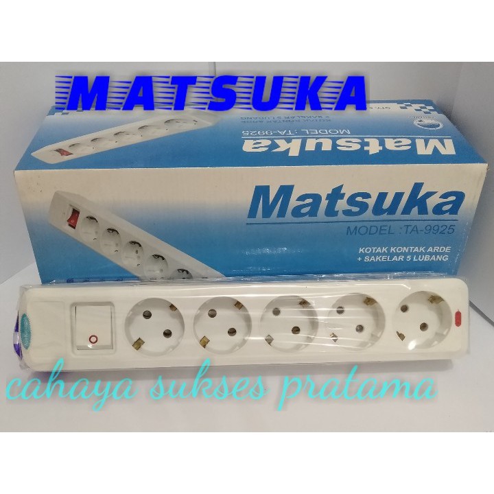 Stop Kontak Arde Switch Matsuka 3/4/5 Lubang TA9923/9924/9925