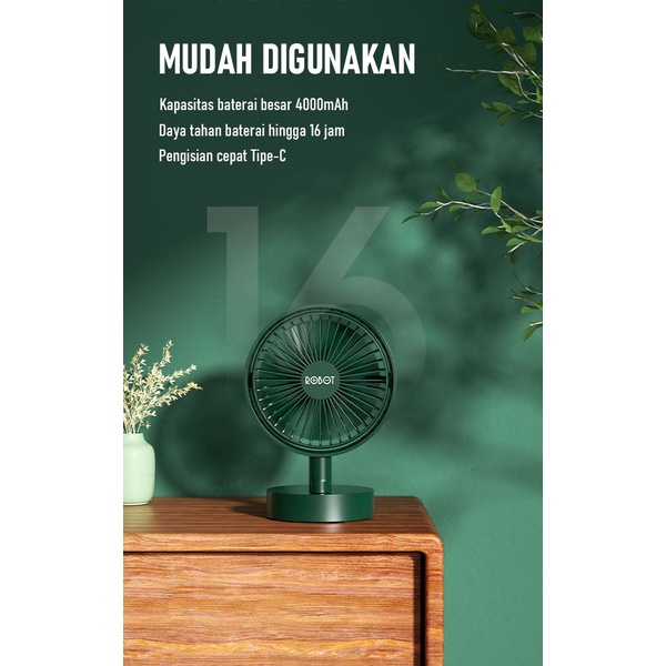 Robot RT-BF18 Mini Dekstop Fan Kipas Angin Meja / Portable Desktop Fan (New RT-BF12 RT-BF13)