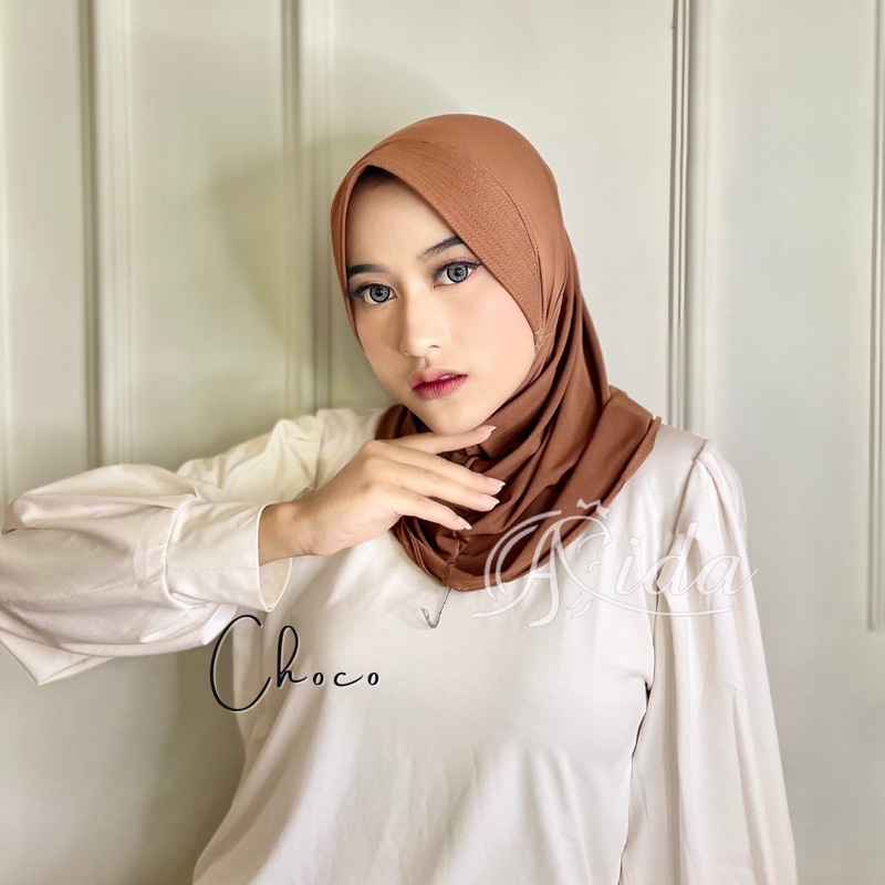 Hijab Sport Volly Premium-Choco