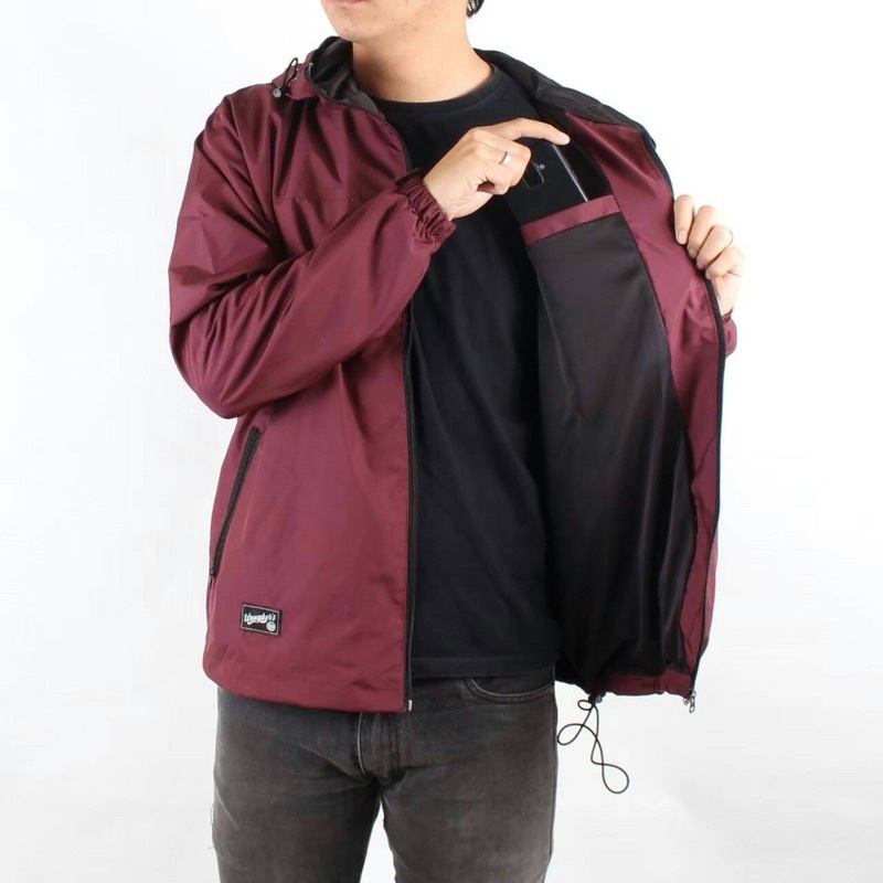 Jaket Outdoor More Wangker’s Jaket Parasut Pria Jaket Distro Jaket Running Maroon