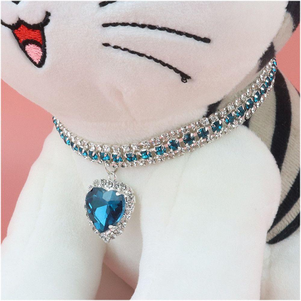 Nanas Kucing Kerah Safety Rhinestones Adjustable Kitten Love Pendant