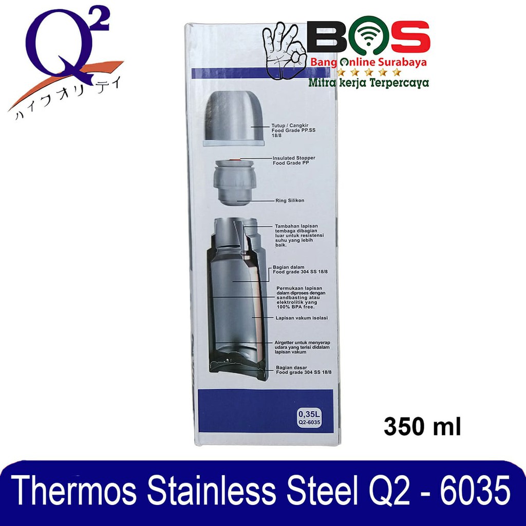 Termos Thermos Air Panas dan Dingin Stainless 350 ML Q2-6035 Q2 6035