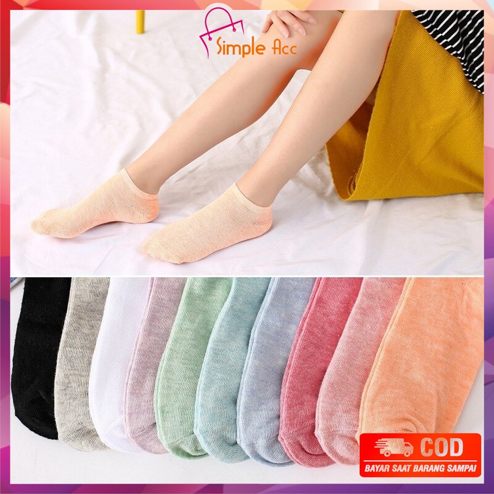 ~COD~ DO-P59 Kaos Kaki Semata Kaki Polos / Kaus Kaki Wanita / Kaos Kaki Ankle Dewasa / Short Socks-3