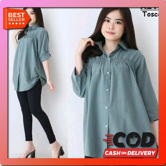 Velvia Jeans Jumbo Pakaian Baju 1 One Set Tunik Kulot Jean Jin Esy Baju Blouse Bumil Kemeja Katun Je