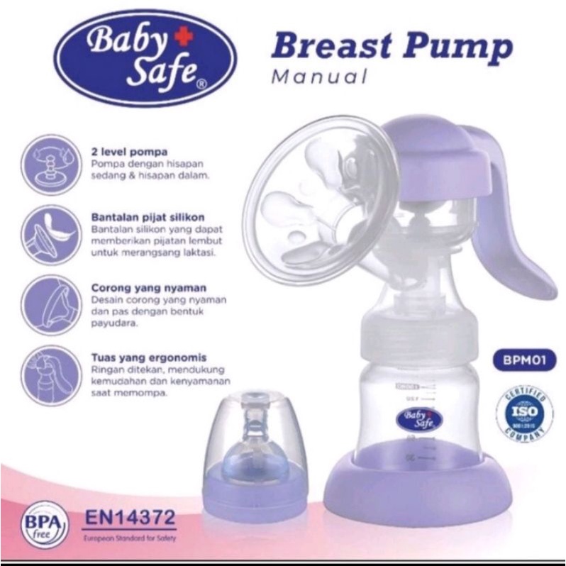 Baby safe babysafe manual breatpump breast pump pompa asi alat sedot asi bpm 01