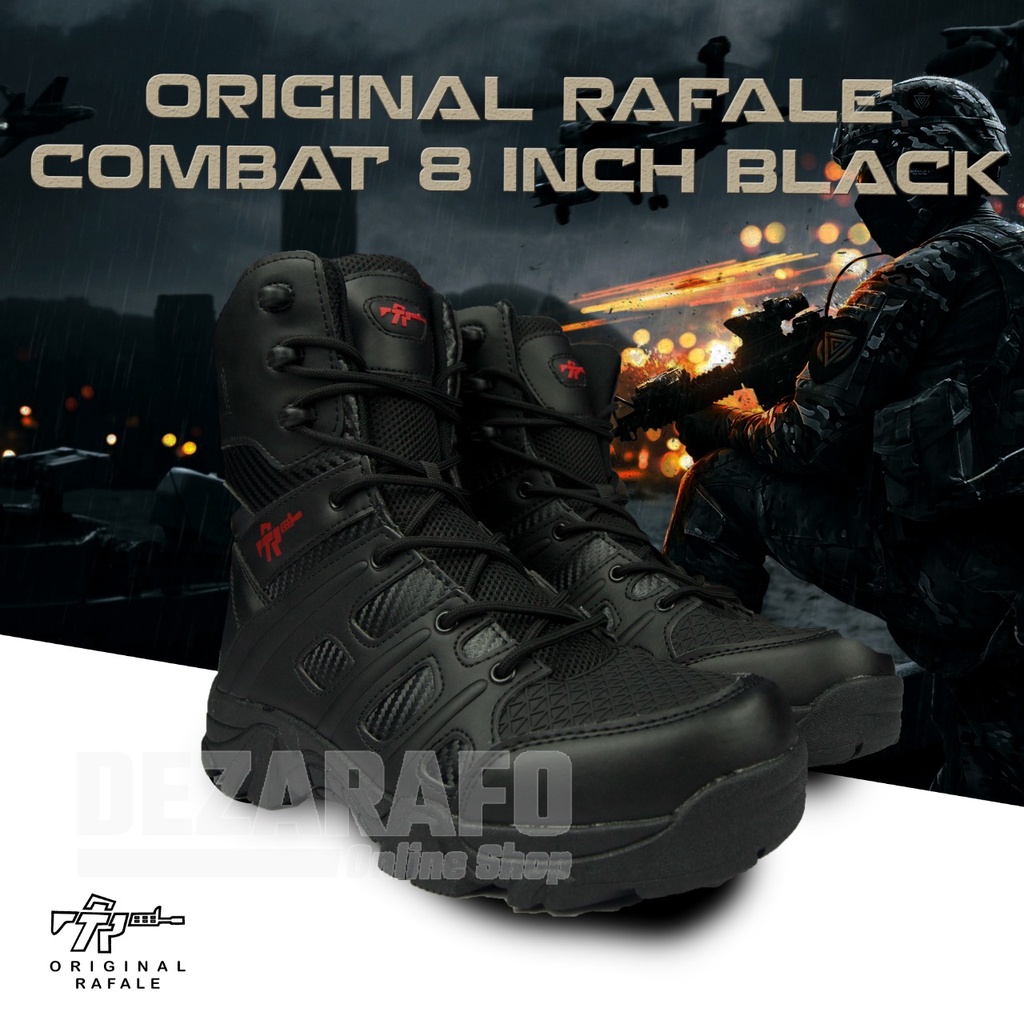 Sepatu Original Rafale Combat 8 Inch / Sepatu Tactical Combat Hitam
