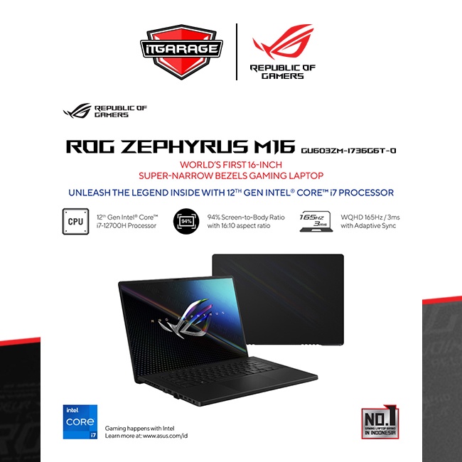 Asus Rog Zephyrus M16 GU603ZM-I736G6T-O|i7-12700H/16G/512G/RTX3060-6G