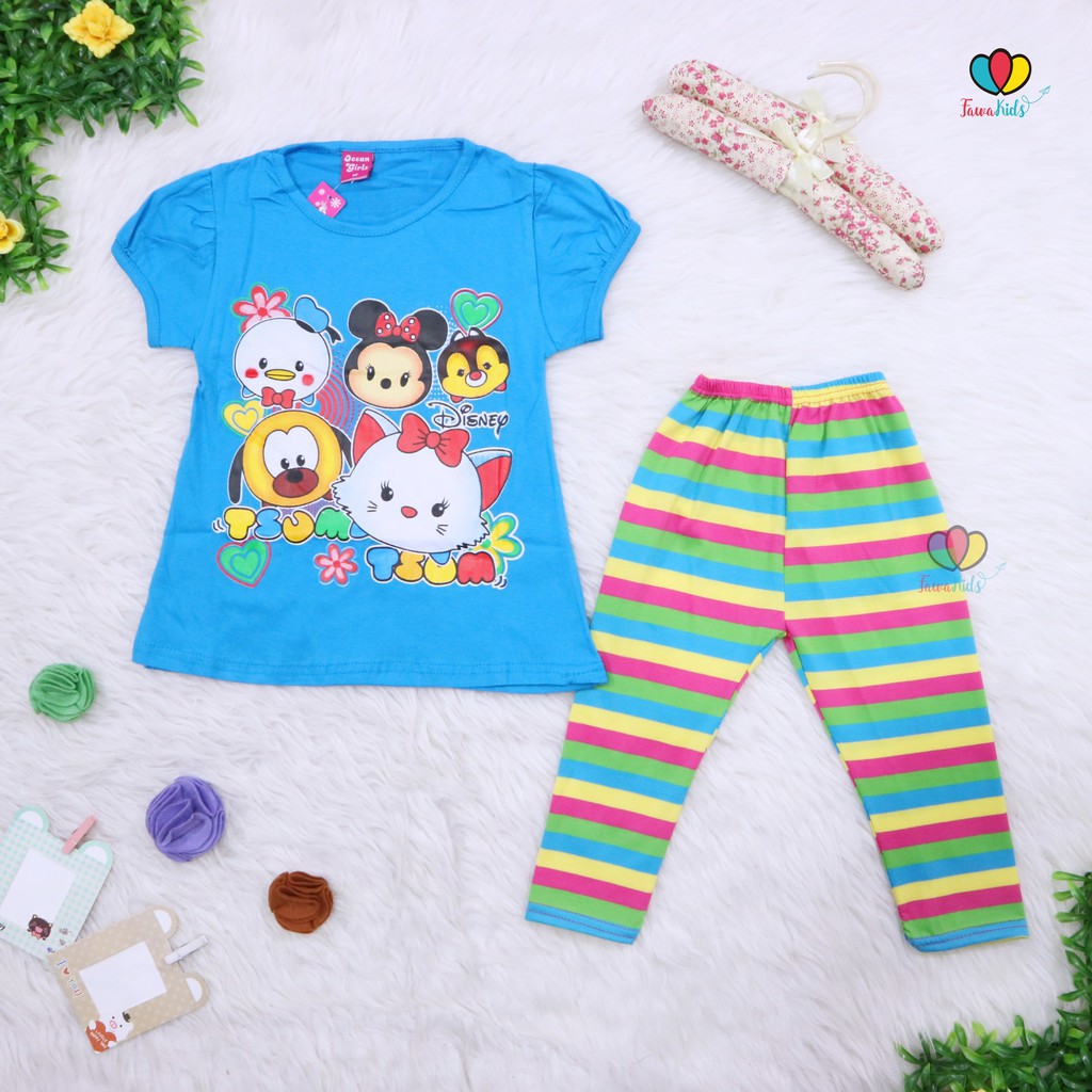 Setelan Catty Little Pony uk 2-3 Tahun Baju Anak Perempuan Legging Kaos Karakter Celana Panjang
