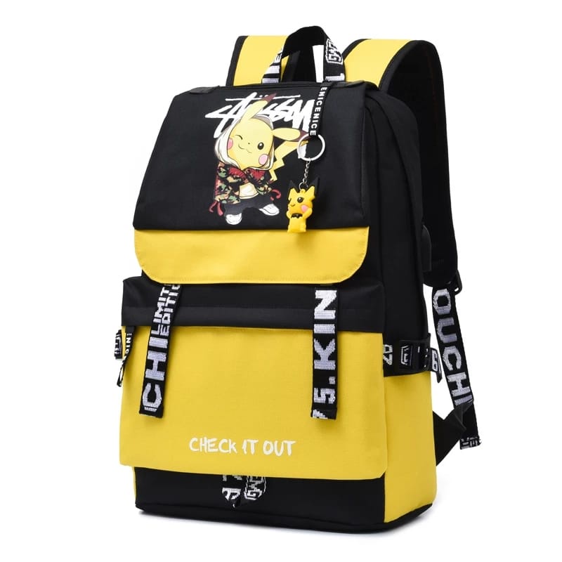 Tas Ransel Perempuan Tas Ransel Anak Tas Ransel Sekolah Tas Pokemon PikacuStars Backpack Multifungsi