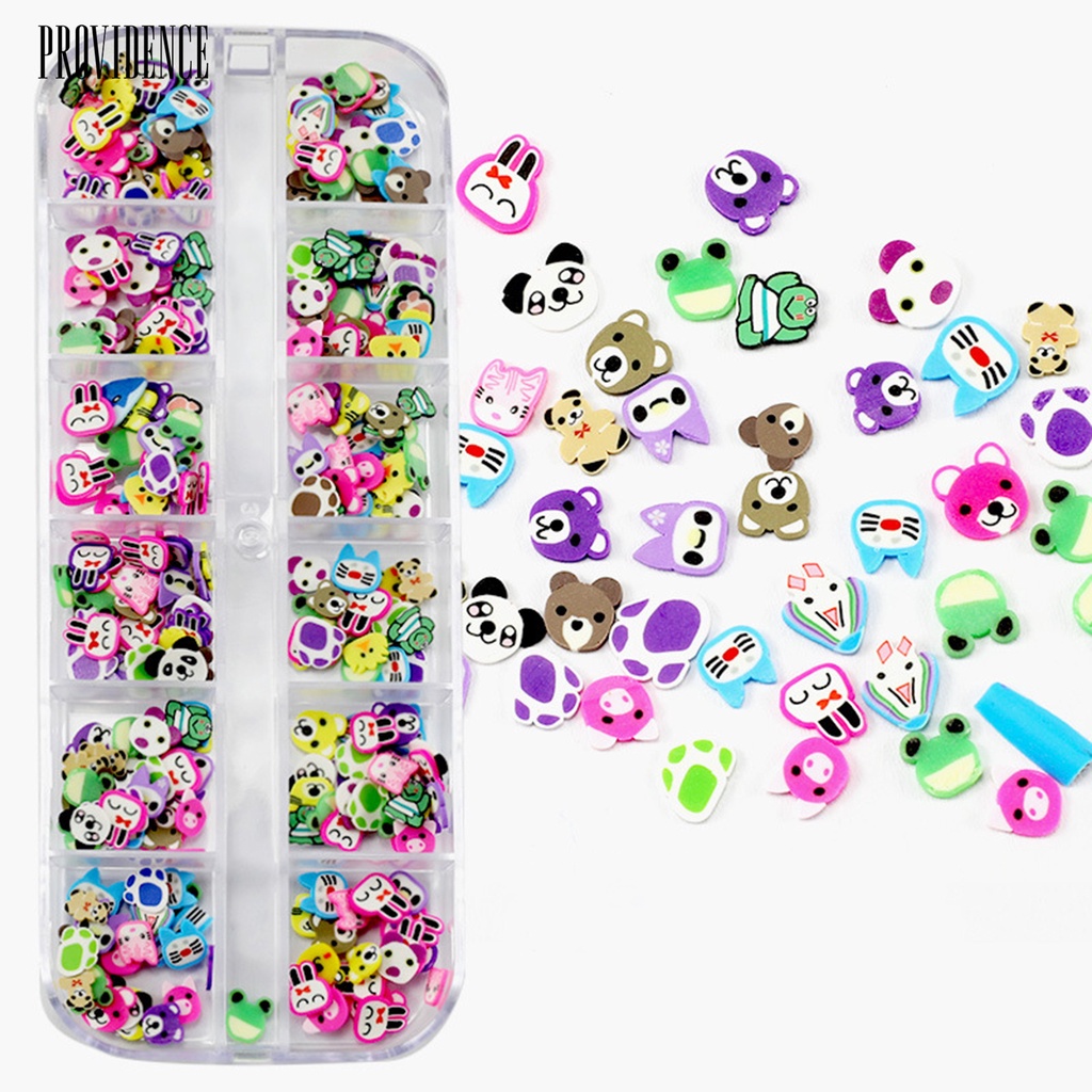 Providence 1 Kotak Charms Dekorasi Nail Art / Manicure DIY Bentuk Buah 3D Multi Warna Bahan PVC Anti Air